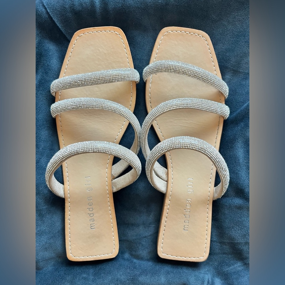 Madden Girl Glittering Silver Sandals
